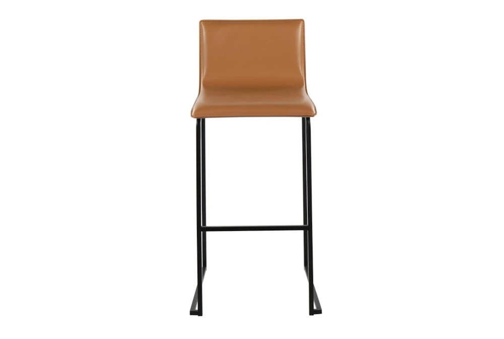 Cara Black Steel And Carmel Faux Leather Bar Stool Set Of 2 - Image 2