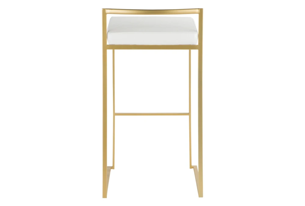 Ian White Faux Leather Low Back Barstool Set Of 2 - Image 5