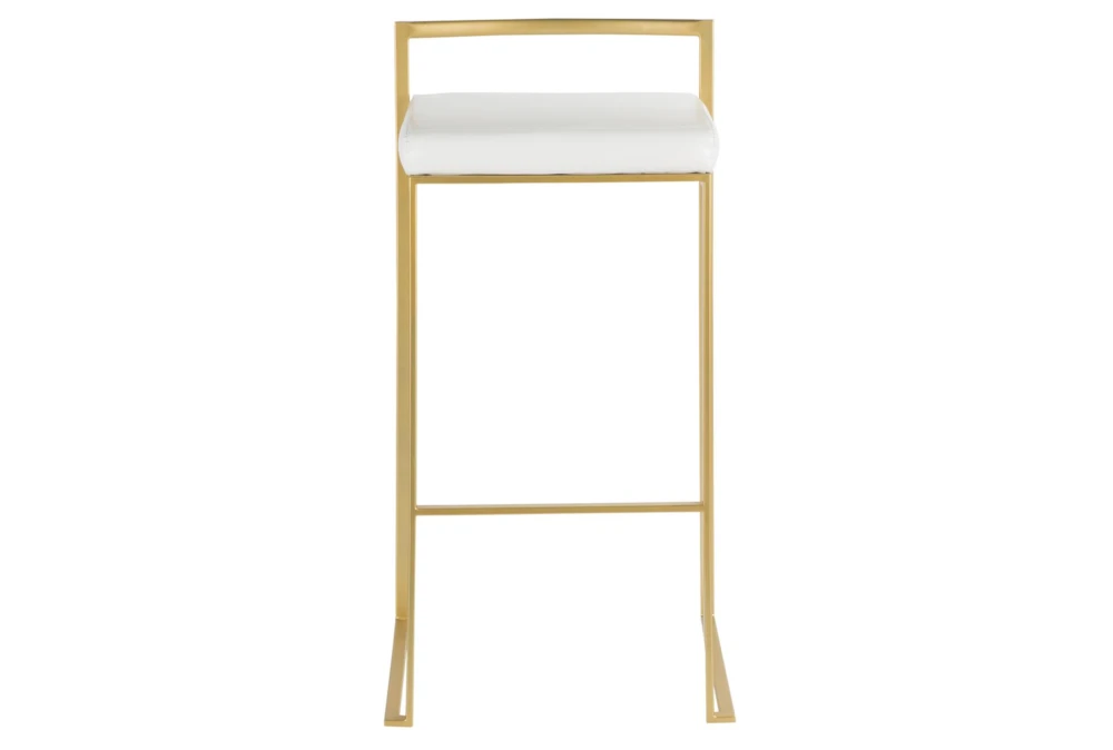 Ian White Faux Leather Low Back Barstool Set Of 2 - Image 7