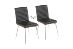 Sam Black Faux Leather Swivel Dining Chair Set Of 2