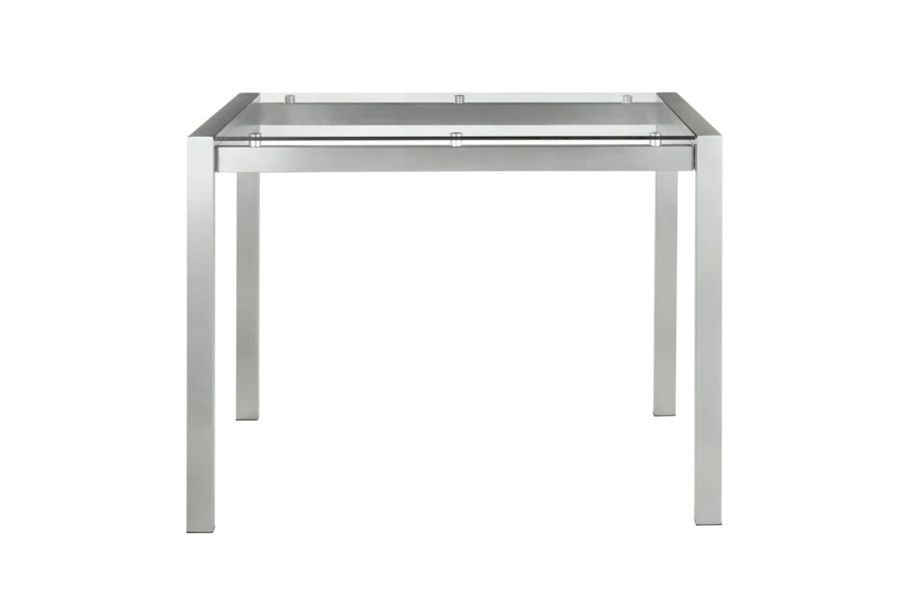 Ian Stainless Steel And Clear Glass Top 48" Counter Table - Image 2