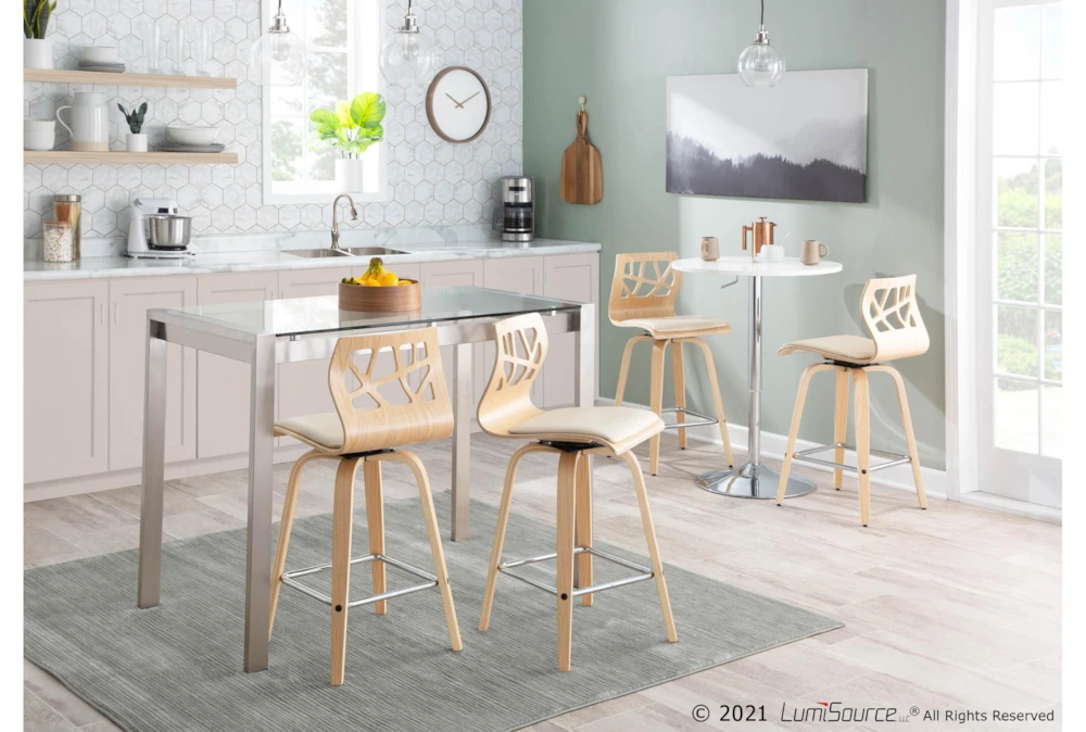 Ian Stainless Steel And Clear Glass Top 48" Counter Table - Image 5