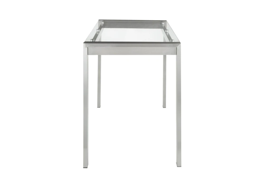 Ian Stainless Steel And Clear Glass Top 48" Counter Table - Image 3