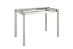 Ian Stainless Steel And Clear Glass Top 48" Counter Table