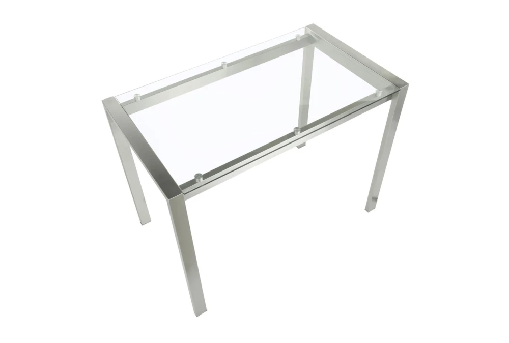 Ian Stainless Steel And Clear Glass Top 48" Counter Table - Image 4