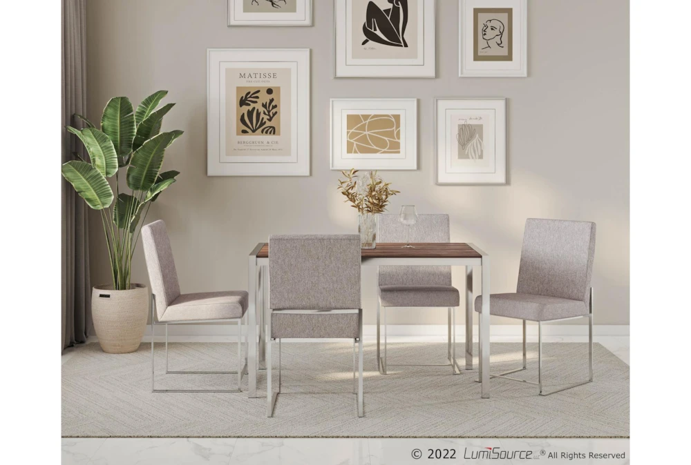 Ian Light Grey Fabric Dining Chair Set Of 2 - Image 3