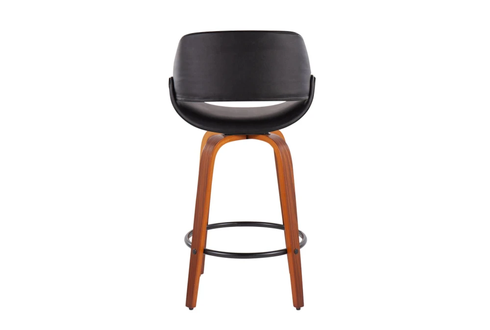 Rizzi Walnut And Black Faux Leather Counter Stool Set Of 2 - Image 5