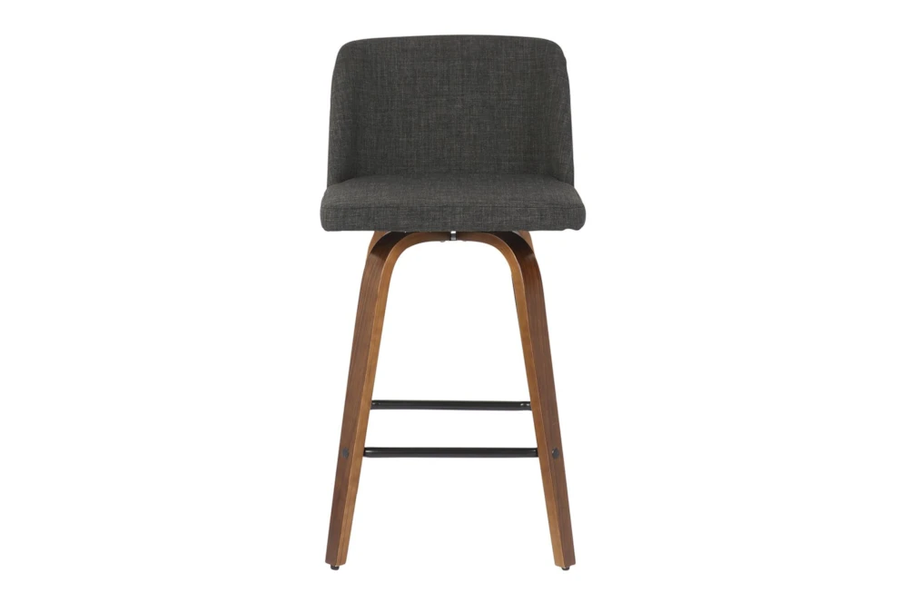 Tori Walnut And Charcoal Fabric Counter Stool Set Of 2 - Image 3