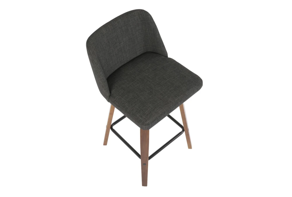 Tori Walnut And Charcoal Fabric Counter Stool Set Of 2 - Image 8
