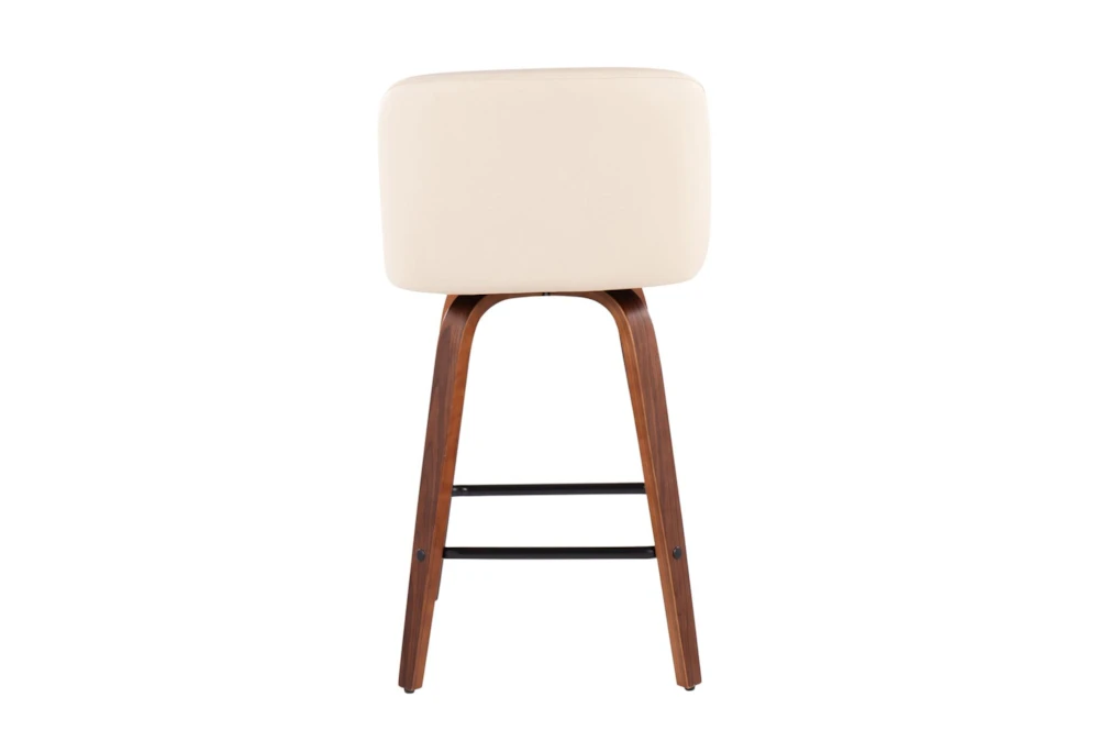 Tori Walnut And Cream Faux Leather Counter Stool Set Of 2 - Image 5