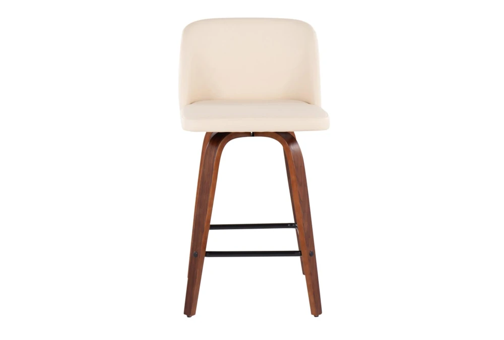 Tori Walnut And Cream Faux Leather Counter Stool Set Of 2 - Image 7