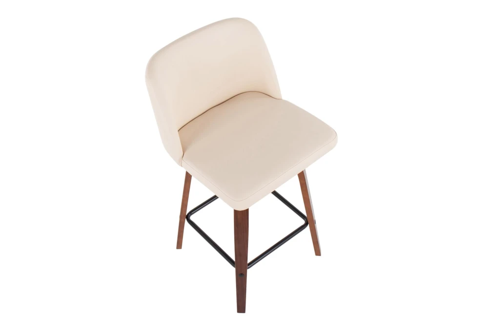Tori Walnut And Cream Faux Leather Counter Stool Set Of 2 - Image 3