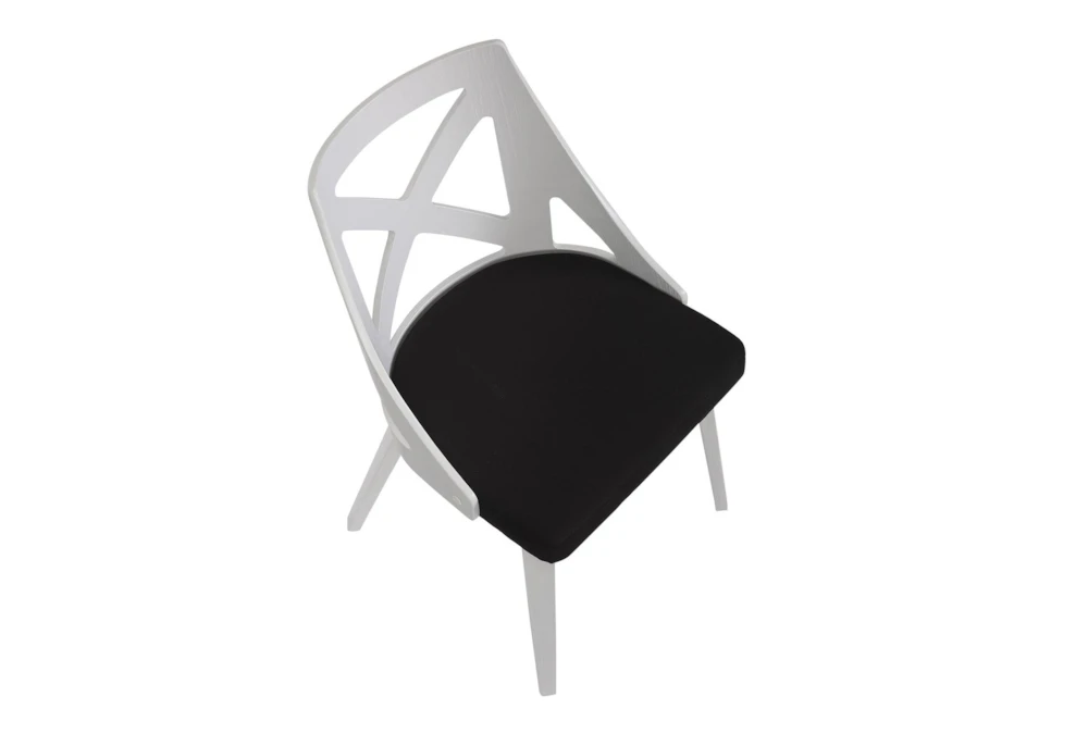 Ashton White Textured Wood And Charcoal Fabric Dining Chair Set Of 2 - Image 4