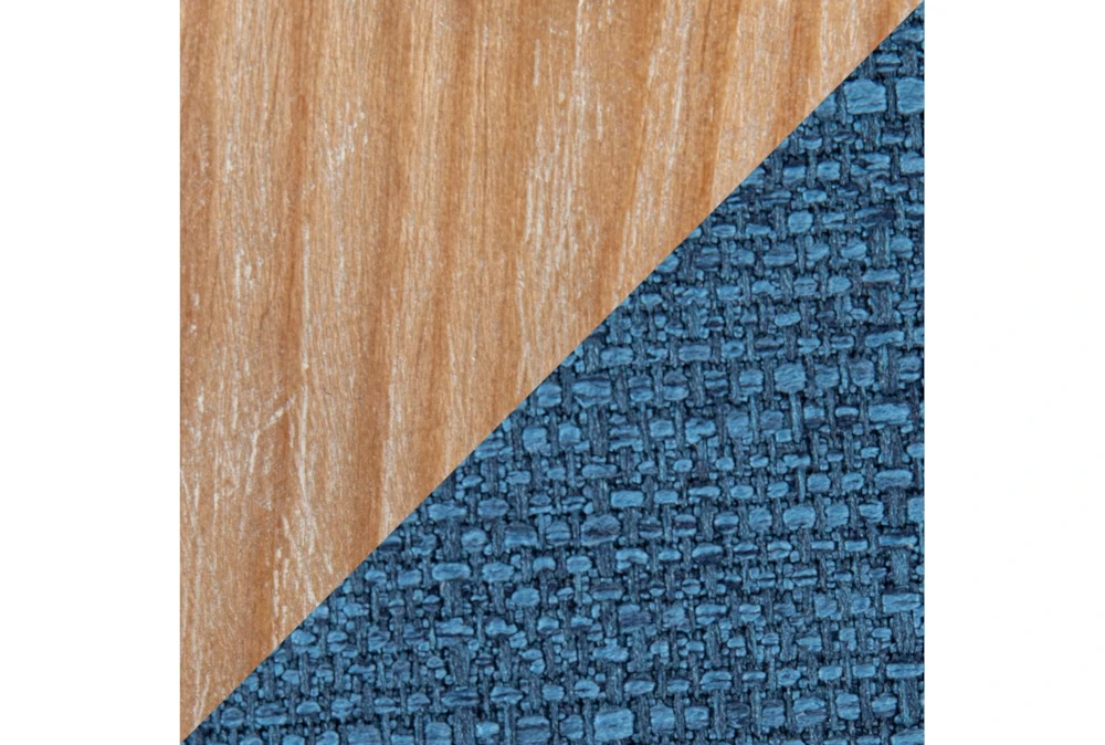 Ashton White Washed Wood And Blue Fabric Dining Chair Set Of 2 - Image 5