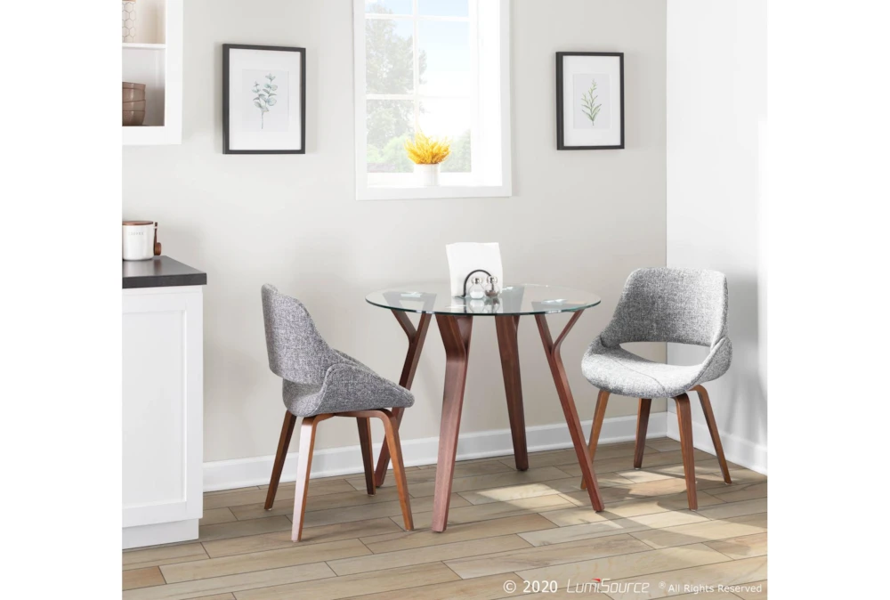 Rizzi Walnut And Grey Fabric Dining Chair Set Of 2 - Image 7