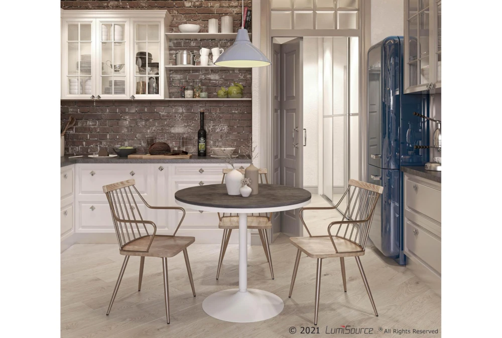 Winston Antique Copper Metal And White Washed Wood Dining Chair - Image 7