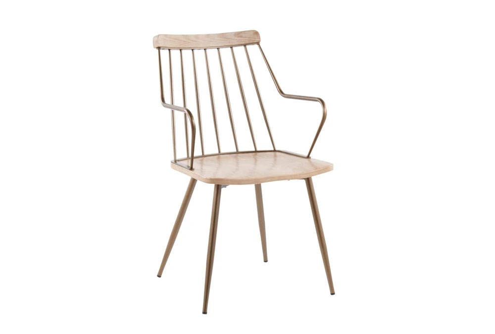 Winston Antique Copper Metal And White Washed Wood Dining Chair