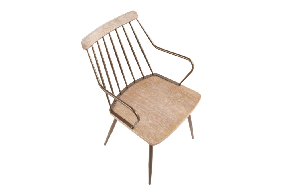 Winston Antique Copper Metal And White Washed Wood Dining Chair - Image 4