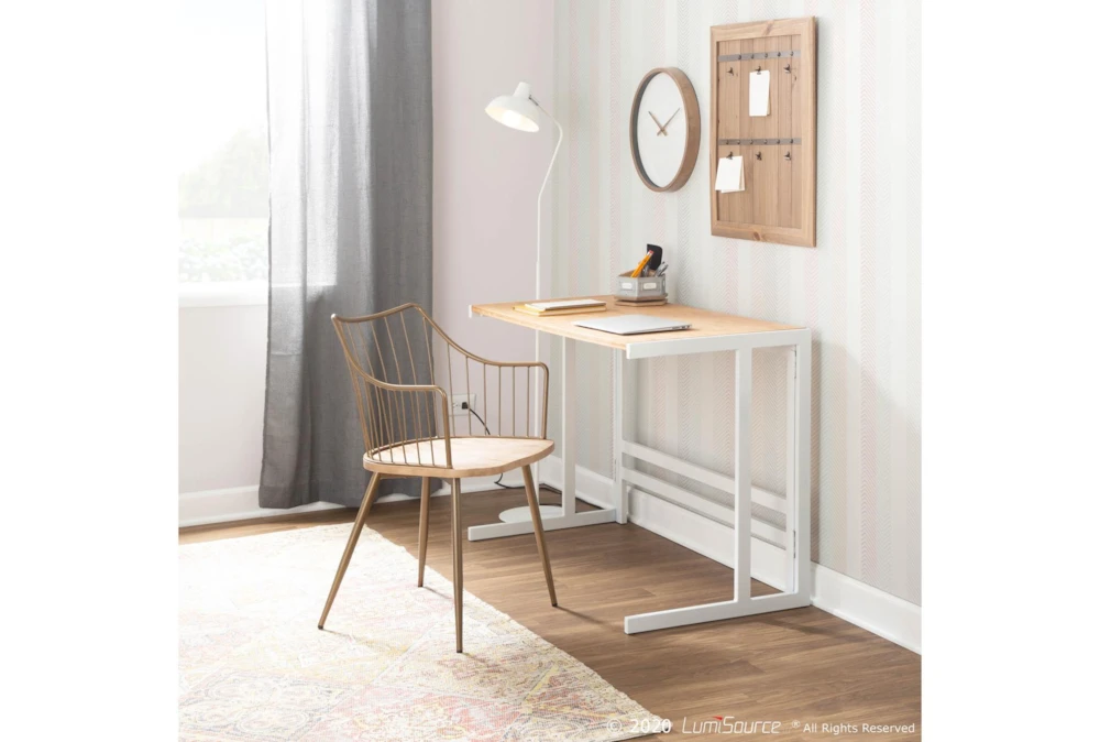 Walter Antique Copper Metal And White Washed Wood Counter Stool - Image 7