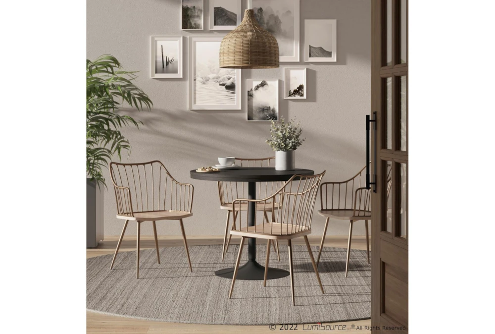 Walter Antique Copper Metal And White Washed Wood Counter Stool - Image 8