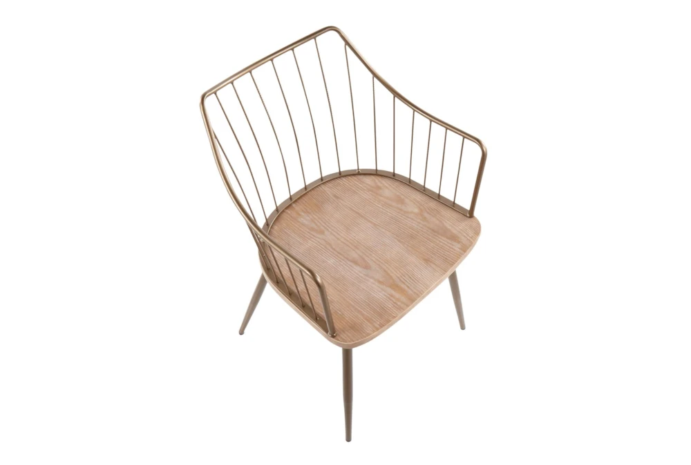 Walter Antique Copper Metal And White Washed Wood Counter Stool - Image 4