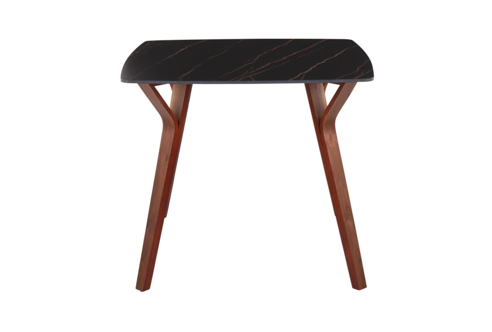 Vini Walnut And Black Wood Mid-Century Modern 39" Dining Table - Image 2