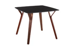 Vini Walnut And Black Wood Mid-Century Modern 39" Dining Table