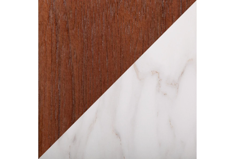 Vini Walnut And White Textured 39" Marble Dining Table - Image 4