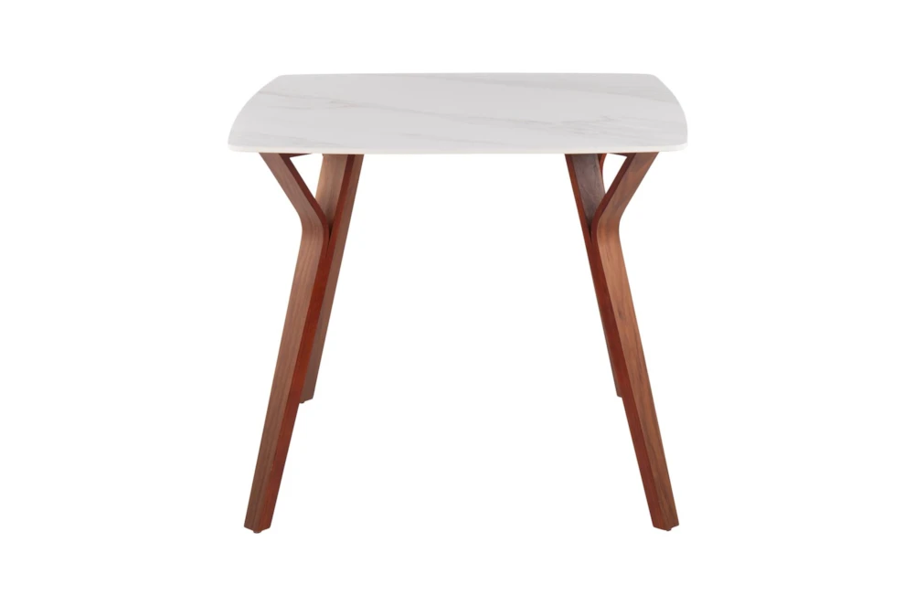 Vini Walnut And White Textured 39" Marble Dining Table - Image 2