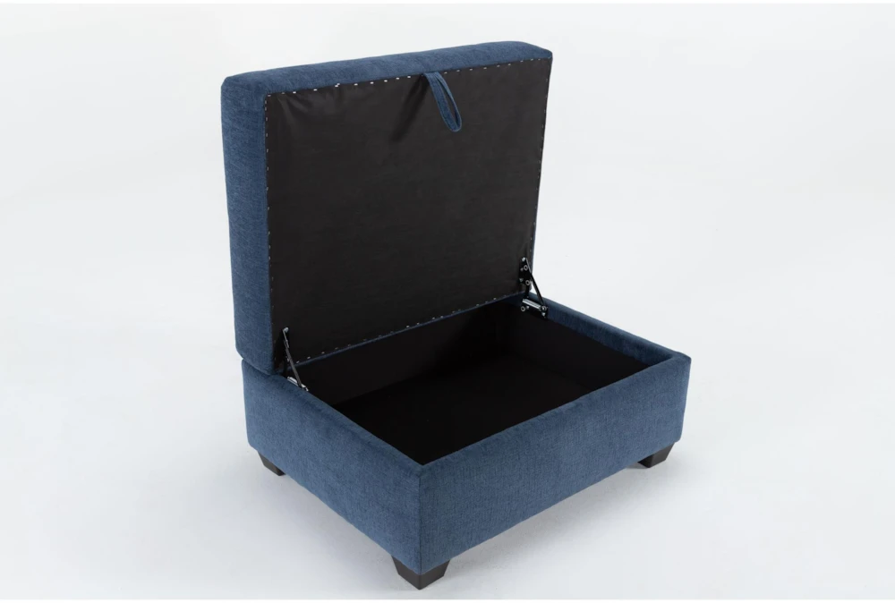 Colby Navy Storage Cocktail Ottoman - Image 4