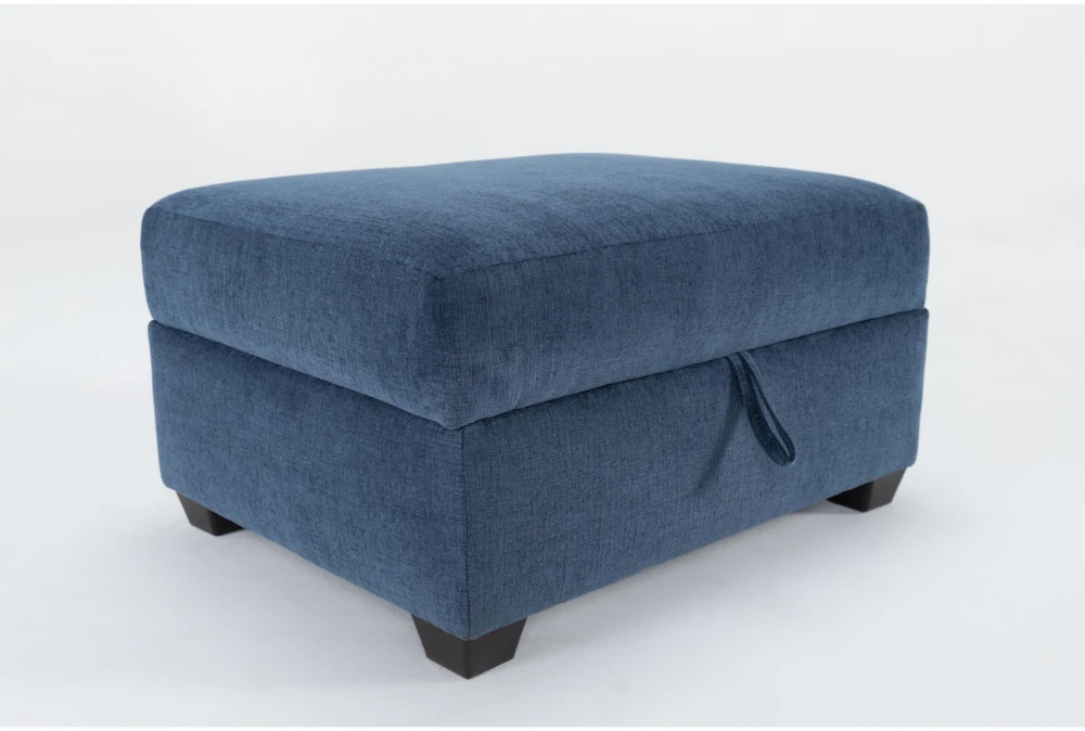 Colby Navy Storage Cocktail Ottoman - Image 5