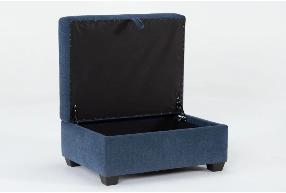 Colby Navy Storage Cocktail Ottoman - Image 3