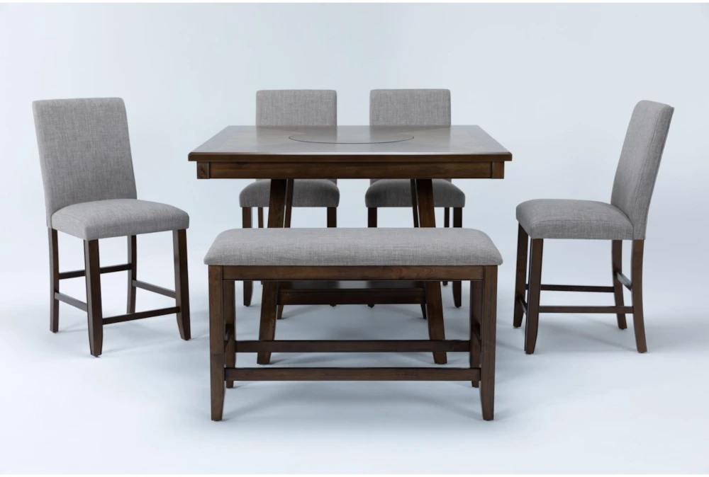 Hyland II 48" Counter With Bench Set For 6