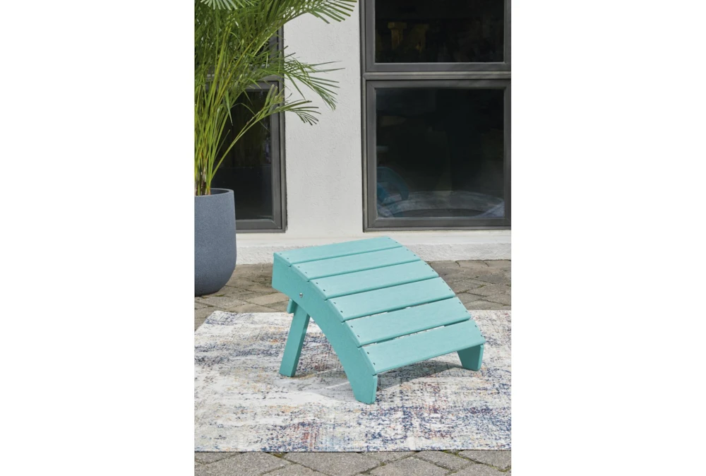 Verbena Teal Outdoor Adirondack Chair Ottoman - Image 5