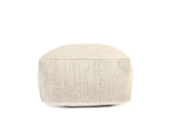 24X24X12 Bleached Ivory Jute Pouf