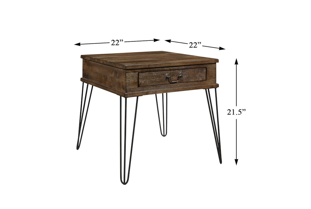 Pino End Table With Drawer And Hairpin Legs - Image 4