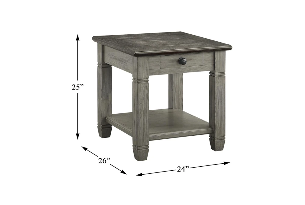 Every Two Tone Brown/Grey End Table - Image 4