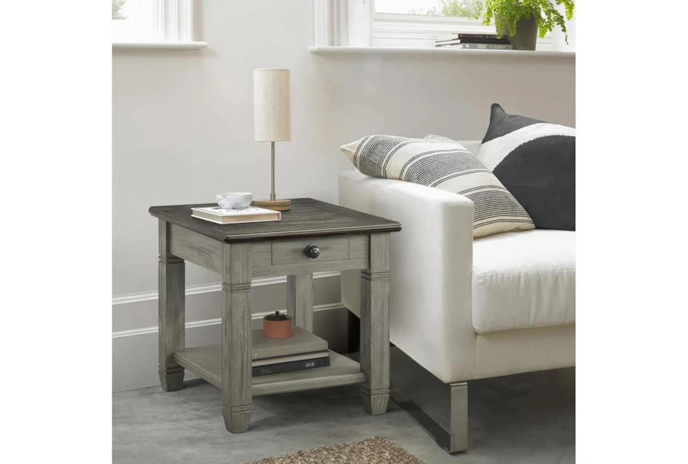 Every Two Tone Brown/Grey End Table - Image 6