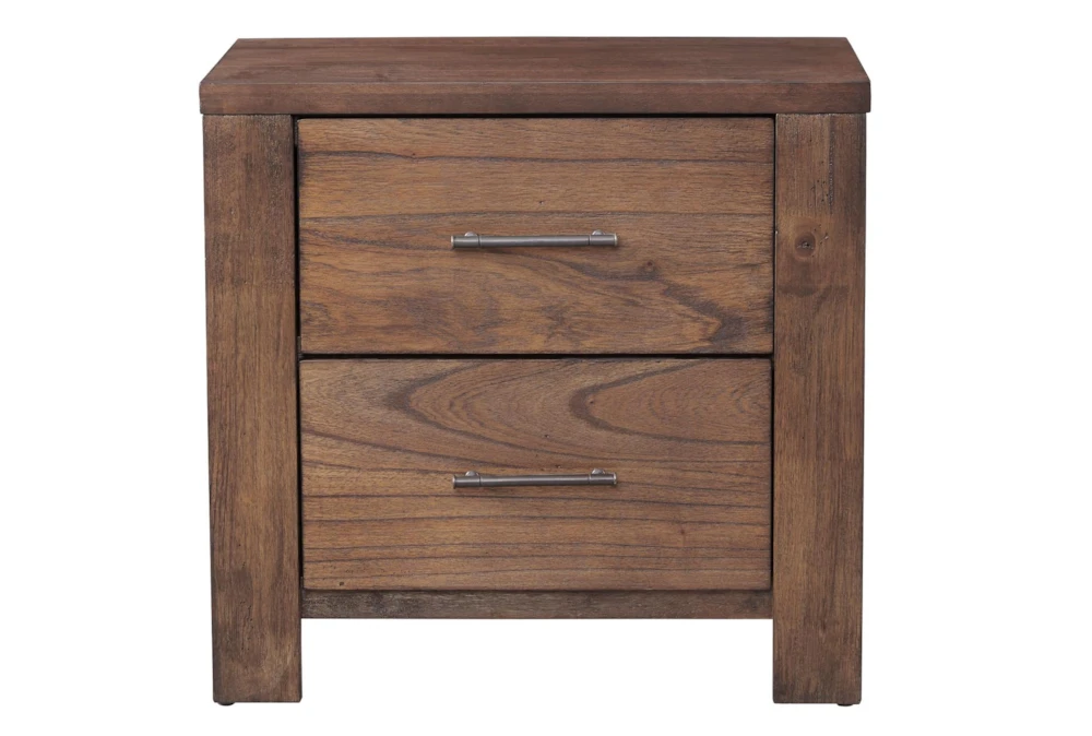 Fenix Brown 25" 2 Drawer Nightstand - Image 2