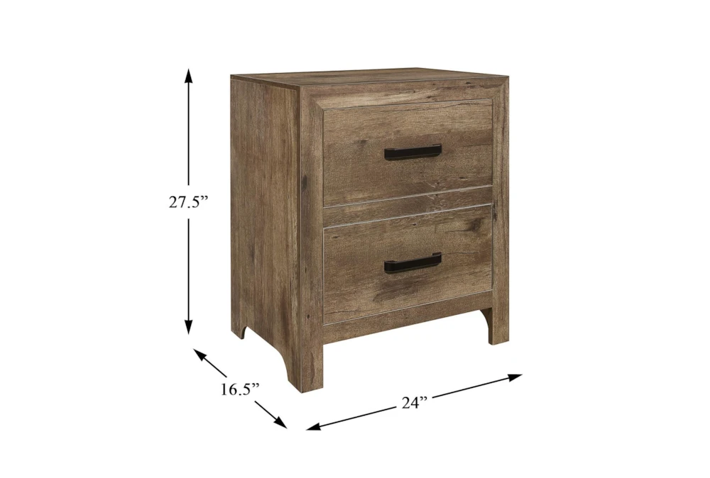 Tarek Natural 28" 2 Drawer Nightstand - Image 4