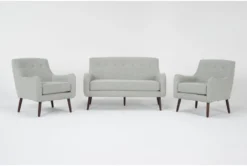Kaycee Mist Settee With 2 Accent Chairs