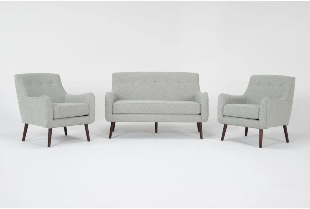 Kaycee Mist Settee With 2 Accent Chairs