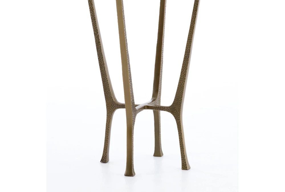 Brass Accent Table With Round Glass Top - Image 3