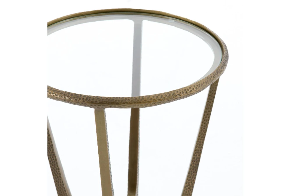 Brass Accent Table With Round Glass Top - Image 5