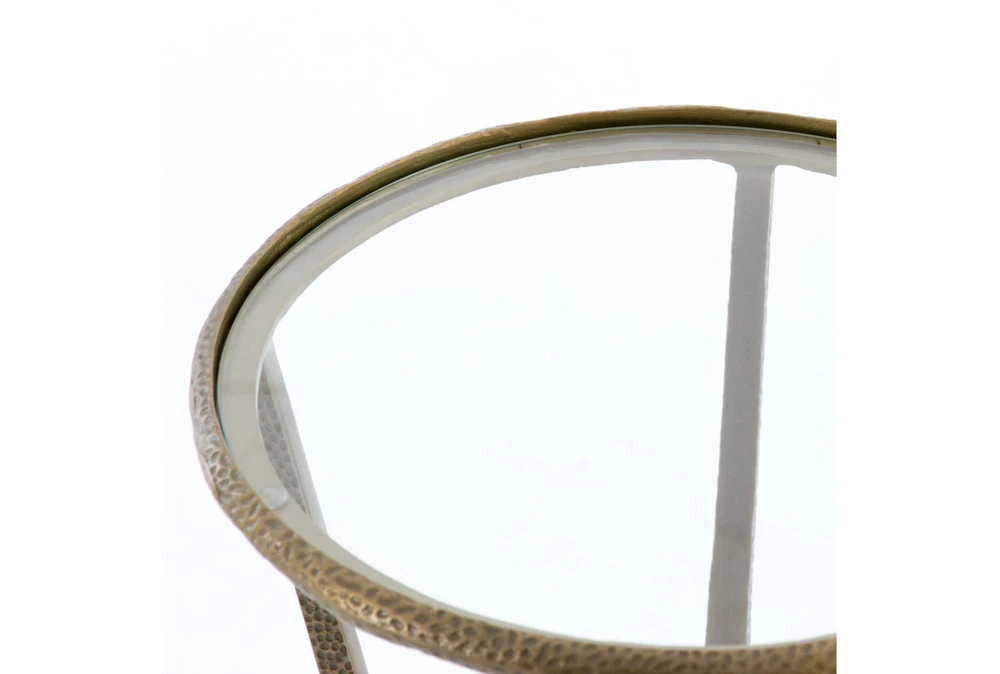 Brass Accent Table With Round Glass Top - Image 6