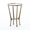 Brass Accent Table With Round Glass Top
