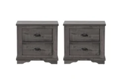 Cora Grey 2 Drawer Nightstand Set Of 2