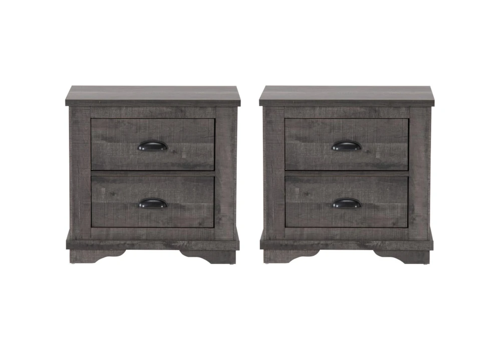 Cora Grey 2 Drawer Nightstand Set Of 2