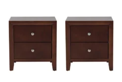 Eva Brown 2 Drawer Nightstand Set Of 2
