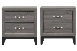 Finley Grey 2 Drawer Nightstand Set Of 2